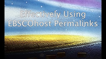 Using EBSCO Permalinks