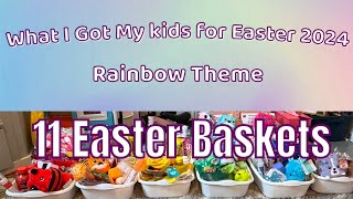 What I GOT MY KIDS FOR EASTER | 11 Easter Baskets |  RAINBOW THEME Easter Baskets #easter