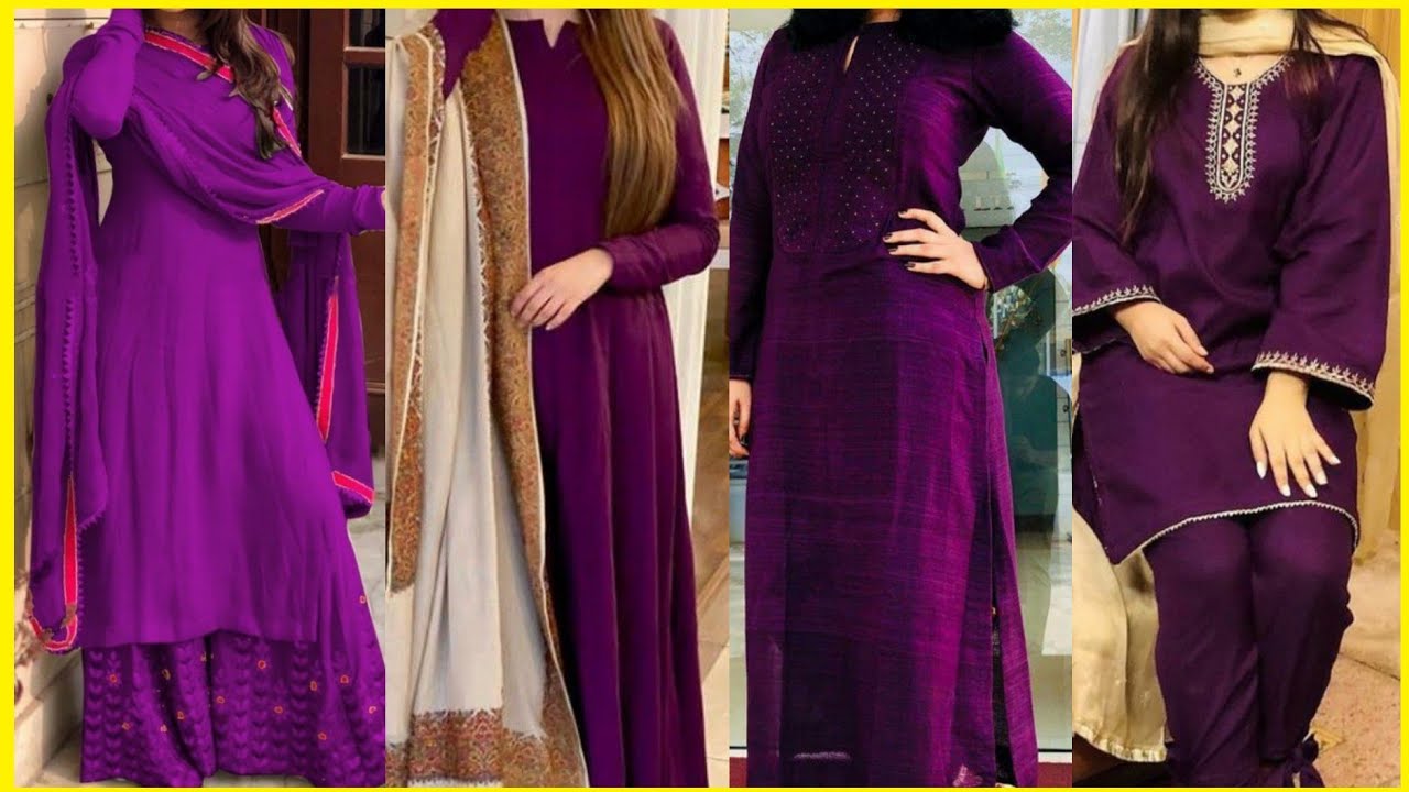 Purple/Voilet Colour Dress Designing Ideas ||2021|| Purple Colour ...