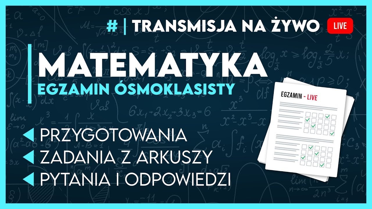 🔴[LIVE] JUTRO PRÓBNY EGZAMIN ÓSMOKLASISTY 2026 - MATEMATYKA - 