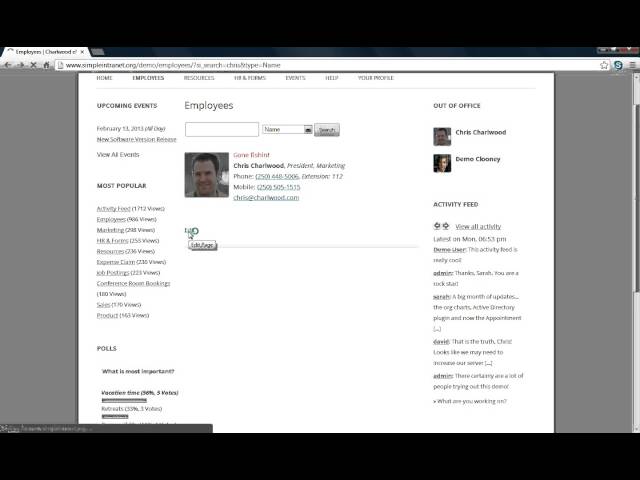 Demo #1: Simple Intranet Employee Photos and Directory
