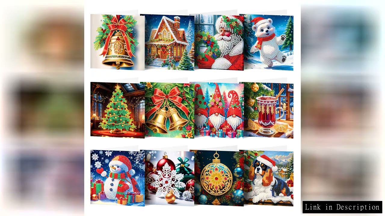 12pcs/Set DIY Diamond Painting Card New 2025 Christmas Card Festival Greeting Card Handmade Diamond