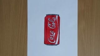 How to draw Coca cola can | Step by step