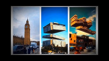 3D building grow effect |3D building split up effect |buildingswipe up effecttutorial in capcut