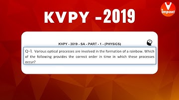 KVPY 2019 SA Physics  Part I  Q 16 Ans A Ray Optics Rainbow Formation  Prateek Garg