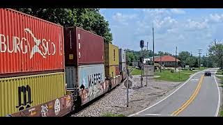 Close up CSX Stack Train this morning