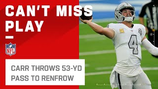 Derek Carr Directs Traffic \& Delivers 53-Yd Dime