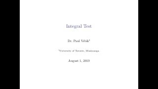 MAT 134 -- Lecture 32A -- Integral Test