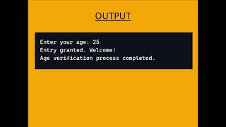Java Programming : Age Verification System Guide