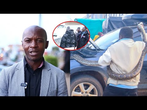 NYOKA MKUBWA WA MAZINGAOMBWE AMTOROKA MMILIKI NA KUJIFICHA KWENYE MAEGESHO YA MAGARI SOKONI NJOMBE 