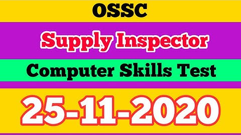 #OSSC SUPPLY INSPECTOR COMPUTER SKILLS TEST DATE RELEASED #OSSC SUPPLY INSPECTOR SKILLS TEST