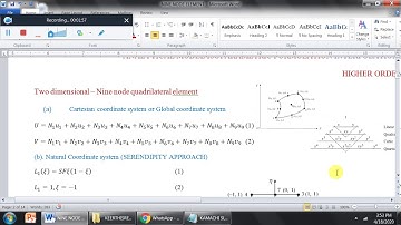 ISOPARAMETRIC FORMULATION TWO DIMENSIONAL – NINE NODE QUADRILATERAL HIGHER ORDER ELEMENT PART -I