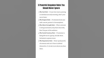 5 Unspoken Rules People Ignore #socialintelligence #psychology