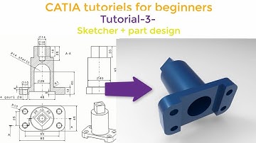 CATIA tutorial for beginners - EXERCISE 3 - turoriel CATIA pour les débutants