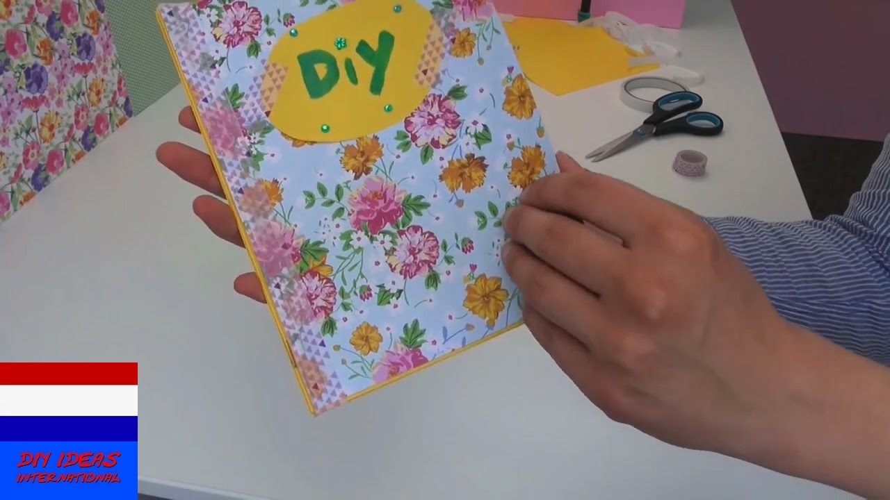 DIY zelf notitieboek/dagboek/adresboek en versieren -