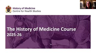History of Medicine Course 2025-26