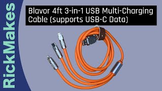 Blavor 4ft 3-in-1 USB Multi-Charging Cable (supports USB-C Data)