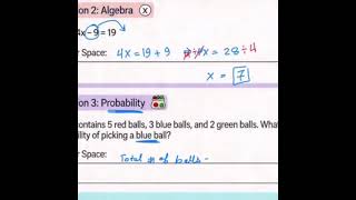 Math worksheet. Grade 9. First degree equations, word problem, Probability. #maths #mathematics  