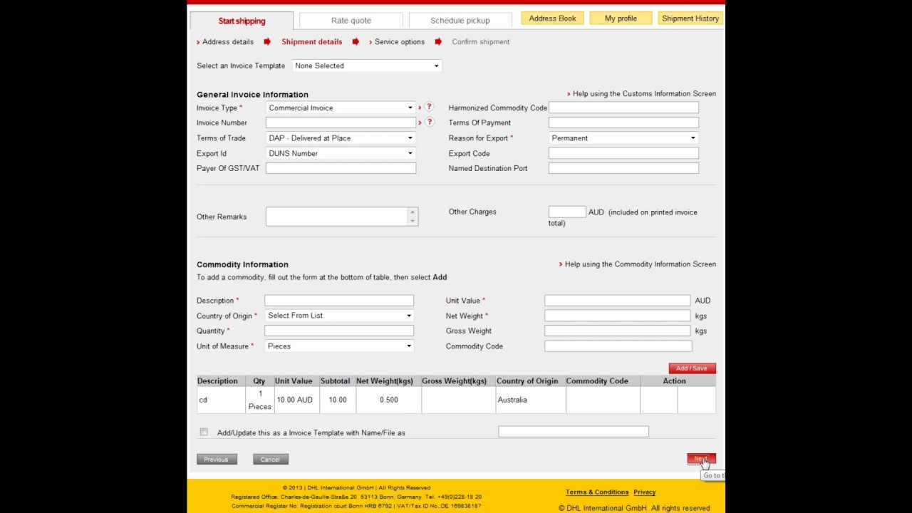 21+ Dhl Commercial Invoice Template Uk Gif