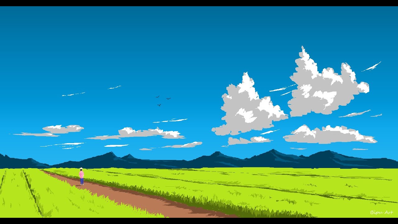 Green Field Drawing How to Draw in Ms Paint drawing in paint in