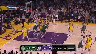 2nd Quarter, One Box Video: Los Angeles Lakers vs. Milwaukee Bucks