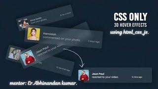 CSS 3D Glassmorphism List Hover Effects using html_css. #programming #javascript #html #css #coding.