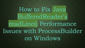 How to Fix Java BufferedReader