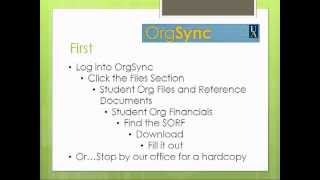 A Student Guide to using a Student Organization Request Form SORF