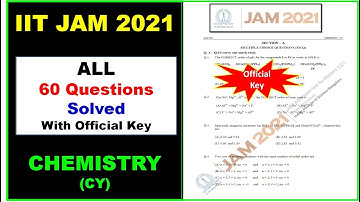 IIT JAM 2021 Chemistry Question paper | official Answer #Key