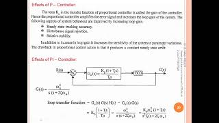 Effects of P, PI, PD, PID – Controllers on the control system