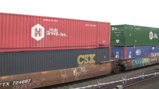 UP 7966 Leads A SB Stack Train @ Tacoma, WA w Canon HF11