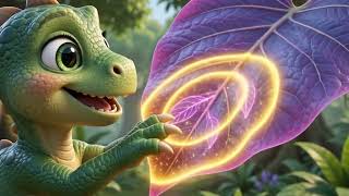 Baby dinosaur exploring prehistoric jungle