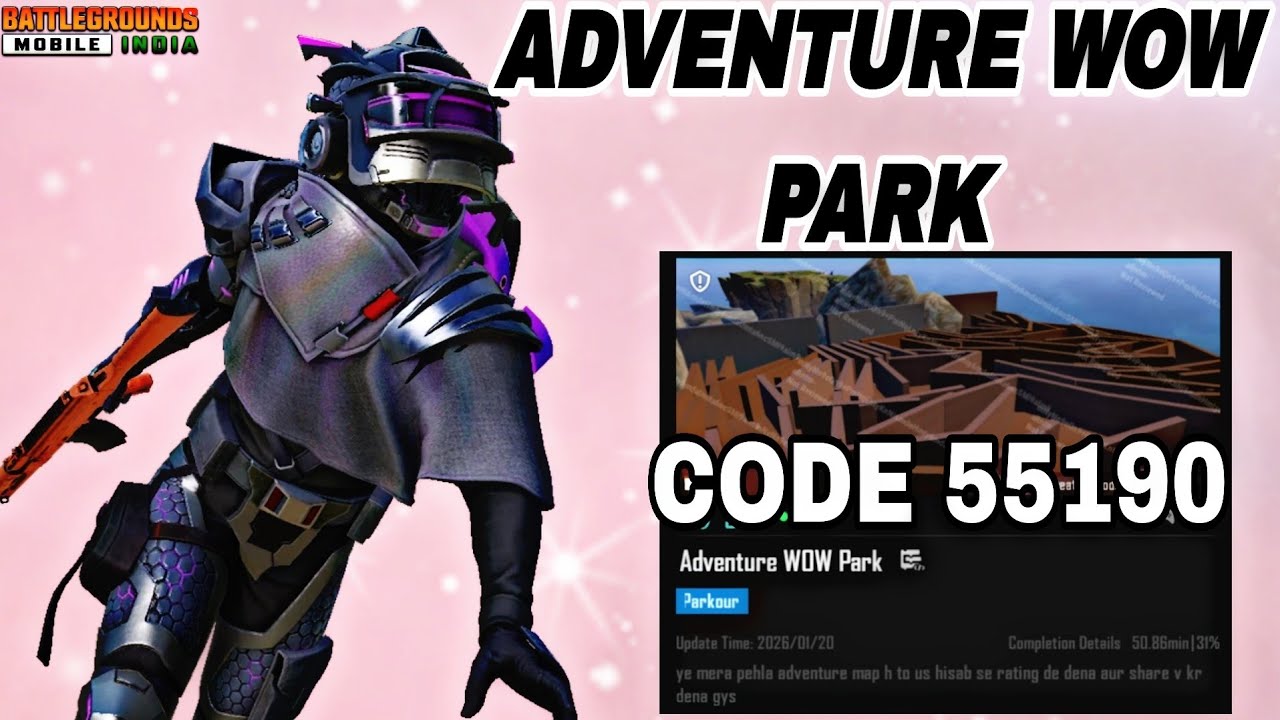 Bgmi wow mode code 55190🤯 ADVENTURE WOW PARK 