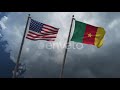 Waving Flags Of The United States And The Cameroon 2K / Videohive, Motion graphics, Backgrounds
