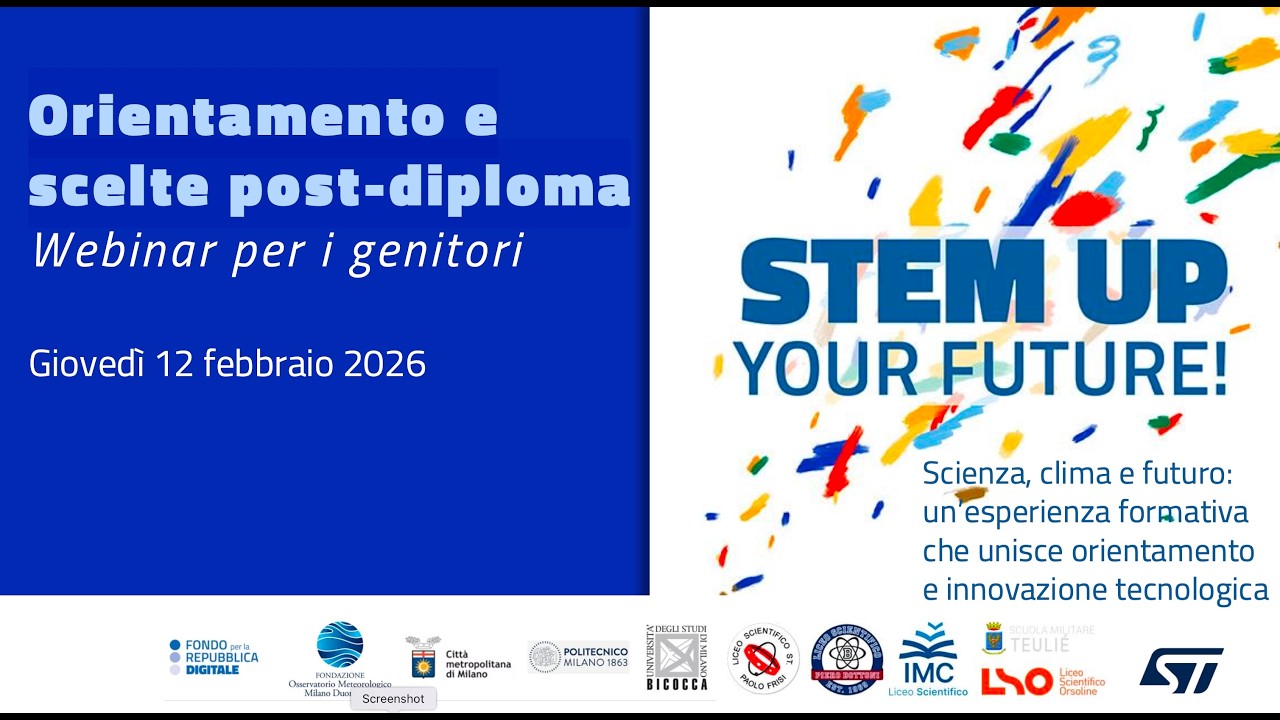 STEM UP your future! - Webinar Orientamento e scelte post-diploma