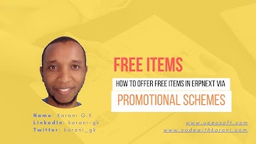 How to Set-up Promotional Schemes (Free Items) in ERPNext