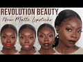 Makeup Revolution New Matte Bomb Lipsticks On Dark Skin | Swatches &amp; First Impressions