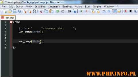 Kurs PHP function trim() PL