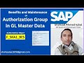 Authorization group in gl master data in sapauthorization group in general ledger in sap gl master