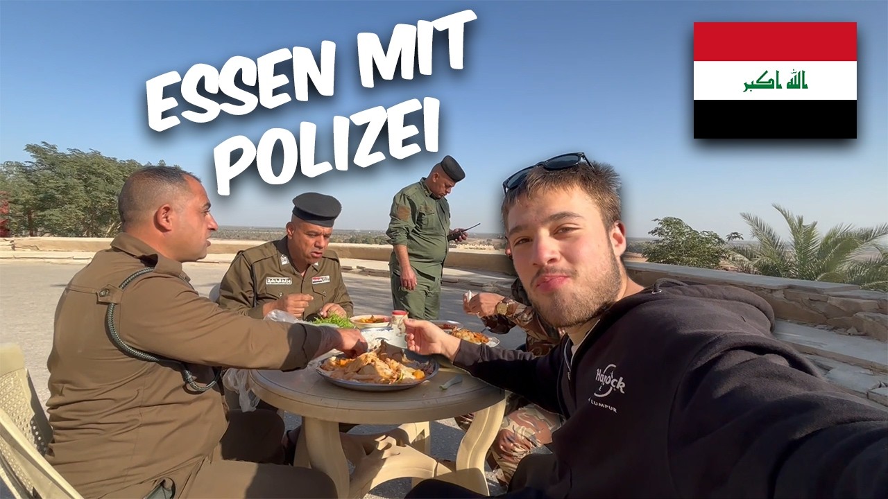 Irakische Polizei lädt mich zum Essen ein – vor Saddam Husseins verlassenem Palast!