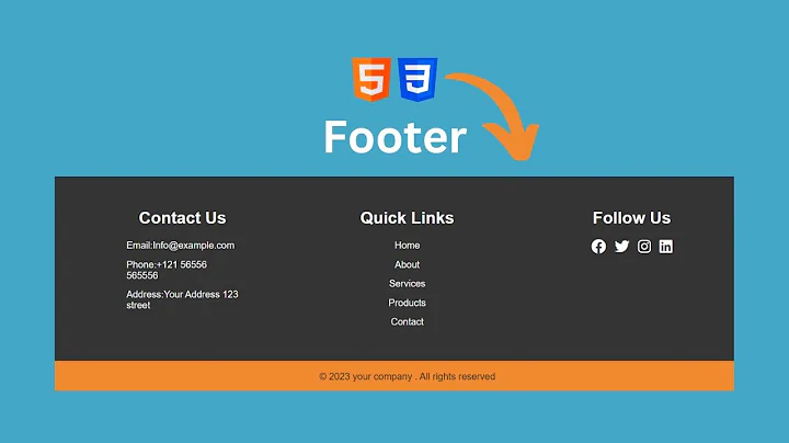 footer html css footer design in html css | Tarun Code