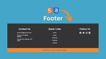 footer html css footer design in html css | Tarun Code