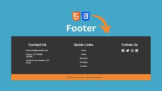 : footer html css footer design in html css | Tarun Code