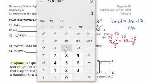 Geometry: Properties of Special Parallelograms Help Video