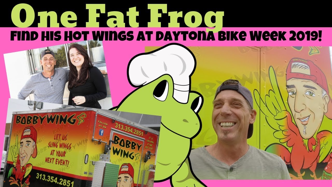 Sling hot wings down your throat at Daytona Bike Week 2019 w/this One Fat Frog Food Trailer - YouTube