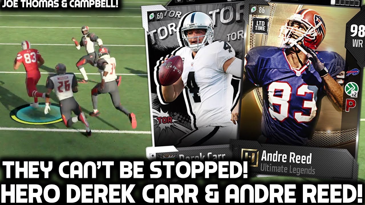 HERO DEREK CARR & ANDRE REED ARE ON ANOTHER LEVEL! Madden 18 Ultimate Team