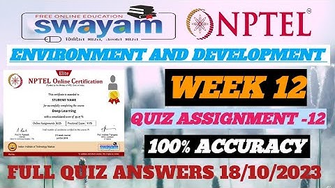 NPTEL ।। Environment And Development।। Assignment week 12 ।। Answers ।। 2023  #trending #viralvideo