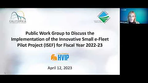 Public Work Group Meeting to Implement the FY 2022-23 Innovative Small e-Fleet Pilot Project (ISEF)