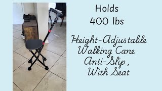 ✅ Folding Cane with Seat — 400lb Support & Portable Comfort Anywhere! 💺✨