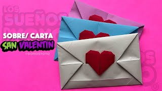 ¿Cómo hacer este sobre con sello de corazón💌 ? TUTORIAL de Origami - Manualidades San Valentín